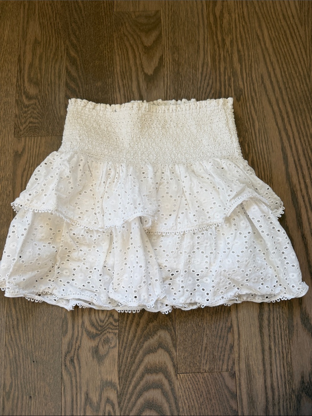 Crewcuts White Eyelet Ruffle Mini Skirt